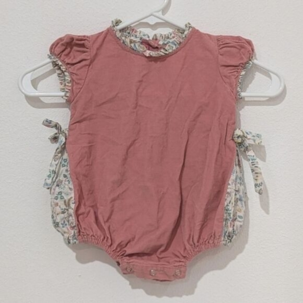 Bella Bliss Baby Girl's Pink Corduroy Woodland Creature Side Bow Romper 18M